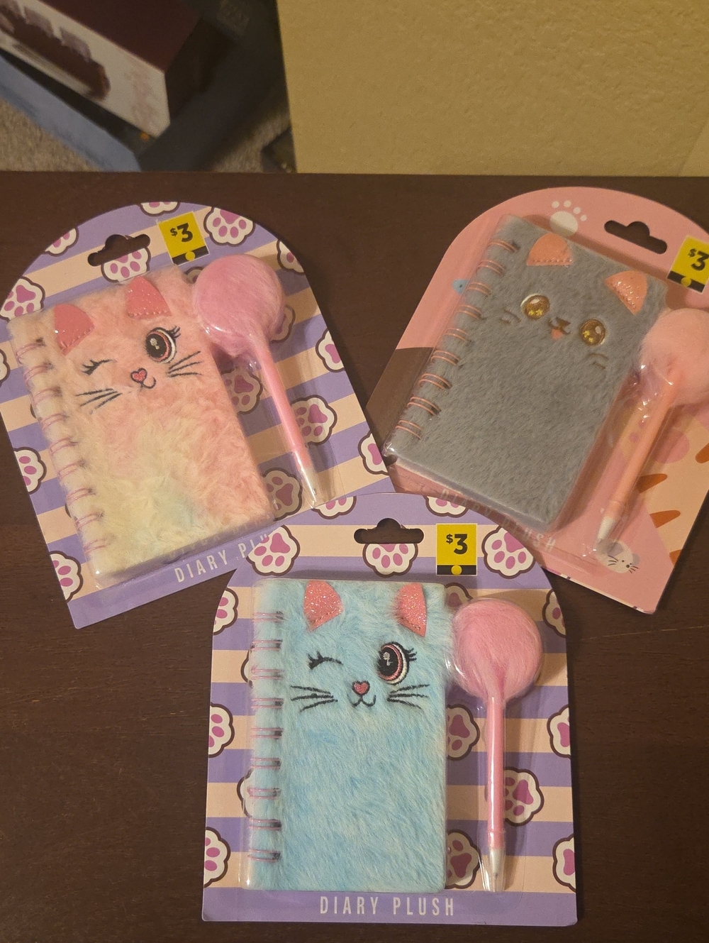 3 Plush Mini Diaries